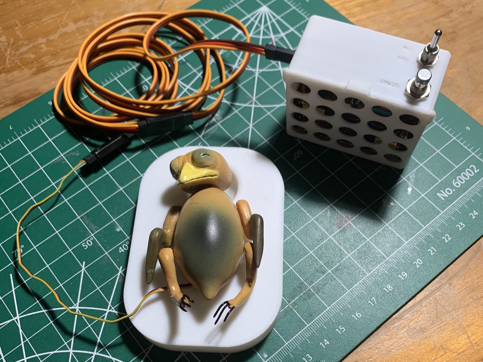 The final prop was painted with an airbrush and work successfully during filming.
