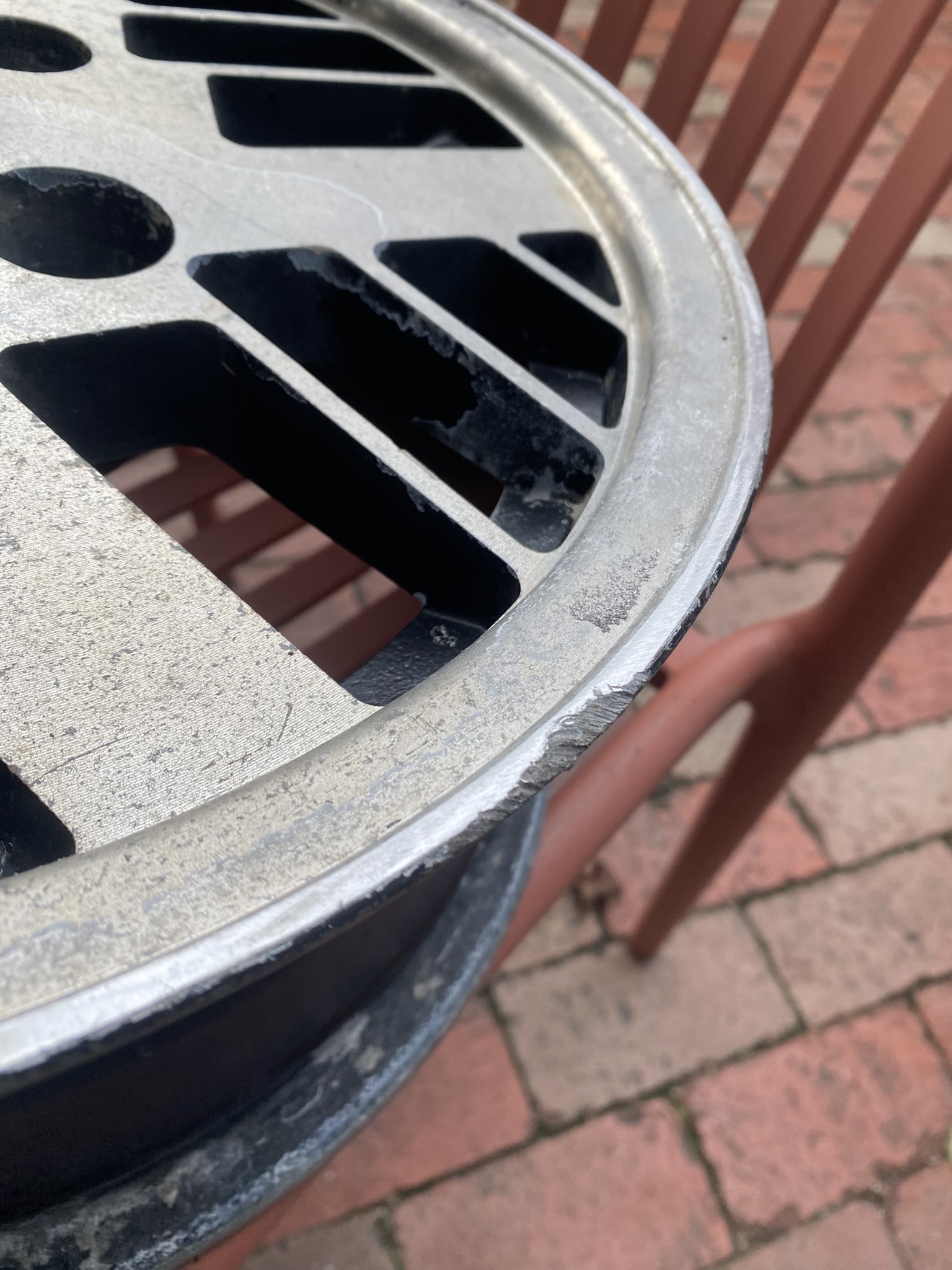 Most rims had severe curb rash which was filed and sanded smooth.